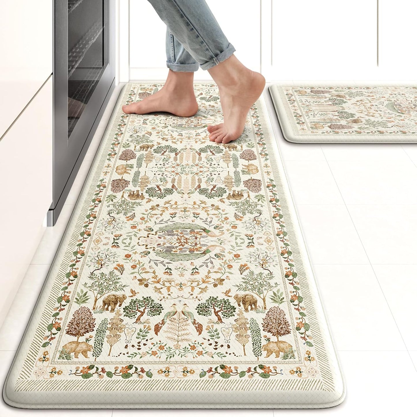KIMODE Anti Fatigue Kitchen Mats Set of 2 for Comfort and Style