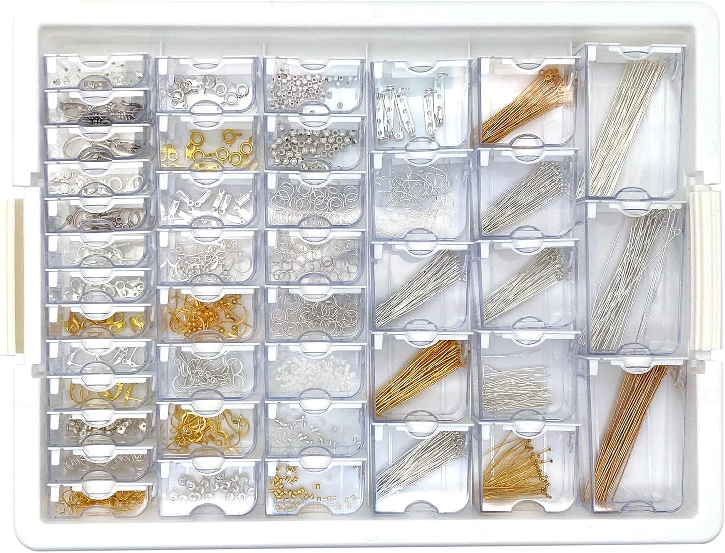Bead Storage Solutions 1,111 Piece Gold/Silver Jewelry Organizer