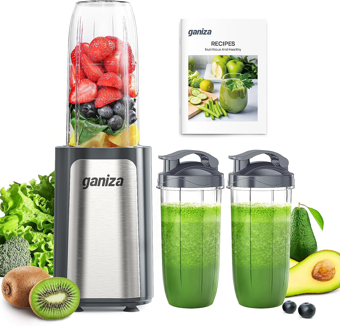 Ganiza Smoothie Blenders for Shakes and Smoothies in Grey