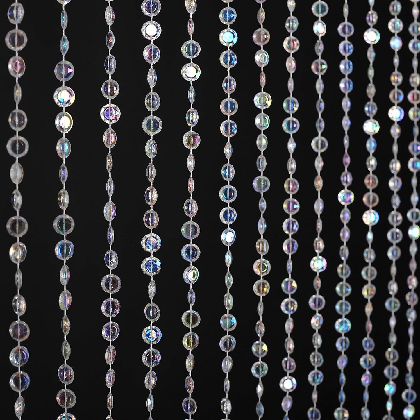 Iridescent Faux Crystal Beaded Curtain for Doorway Decor