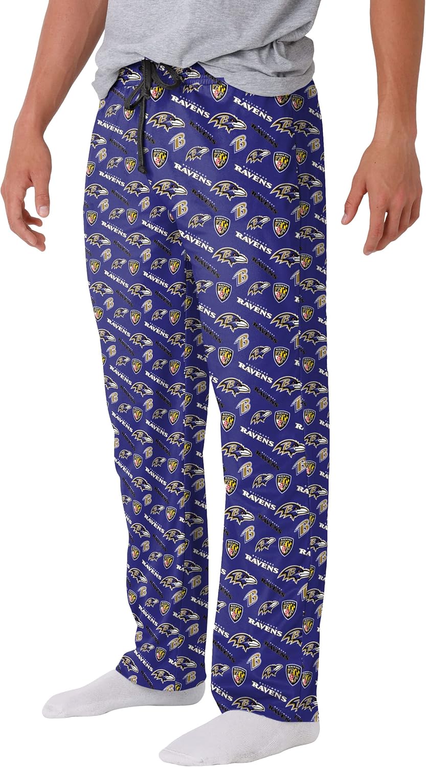FOCO Men's NFL Team Logo Repeat Print Lounge Pants for Comfort