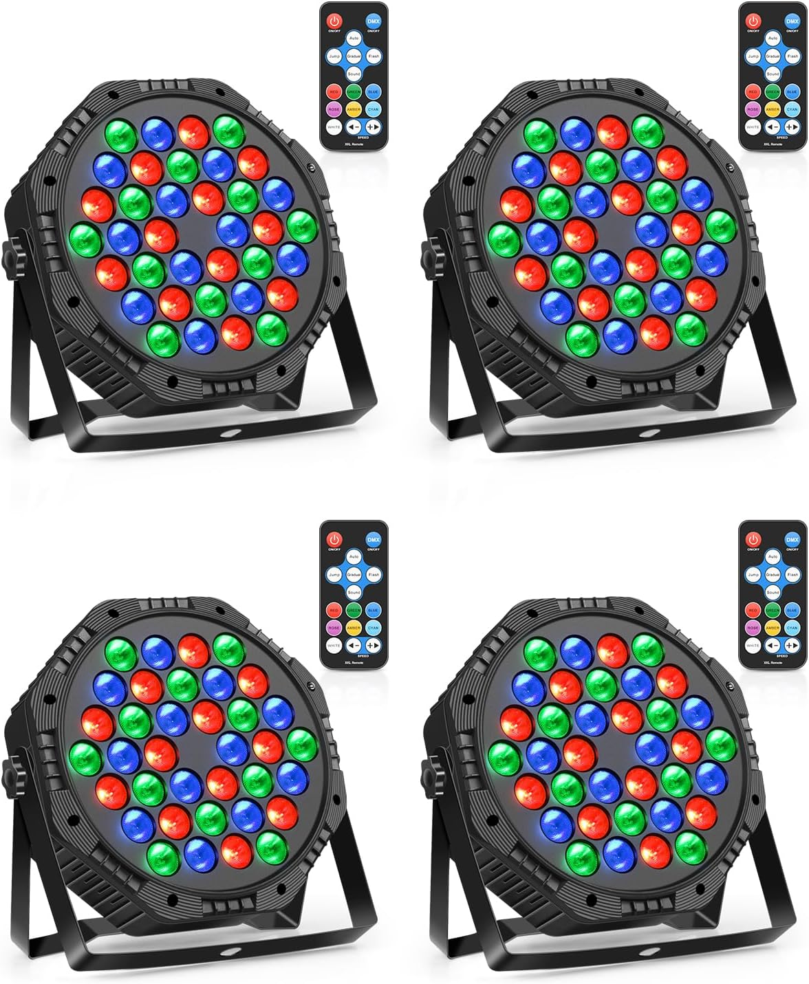 Stage Lights 4 Pack 36 LED Par Light for DJ Party Uplights