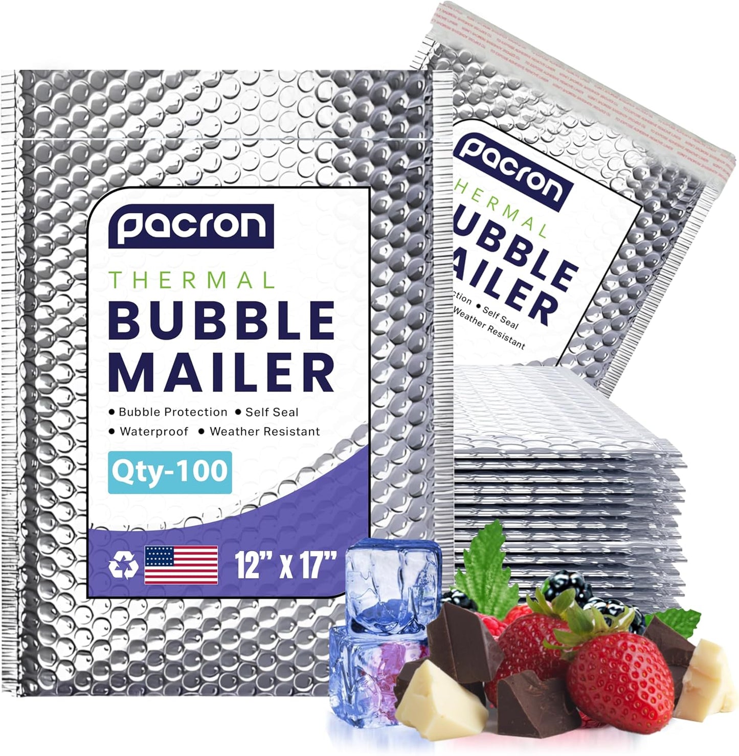 100-Pack Insulated Silver Thermal Bubble Mailers for Safe Shipping