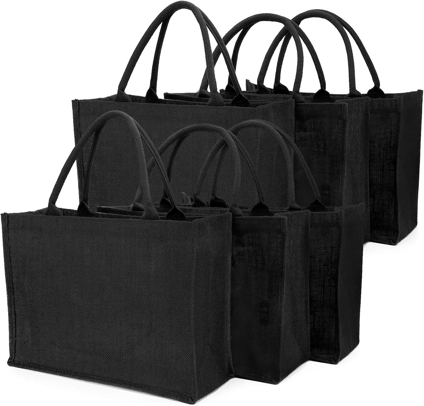 Segarty Large Black Burlap Jute Tote Bags for Every Occasion