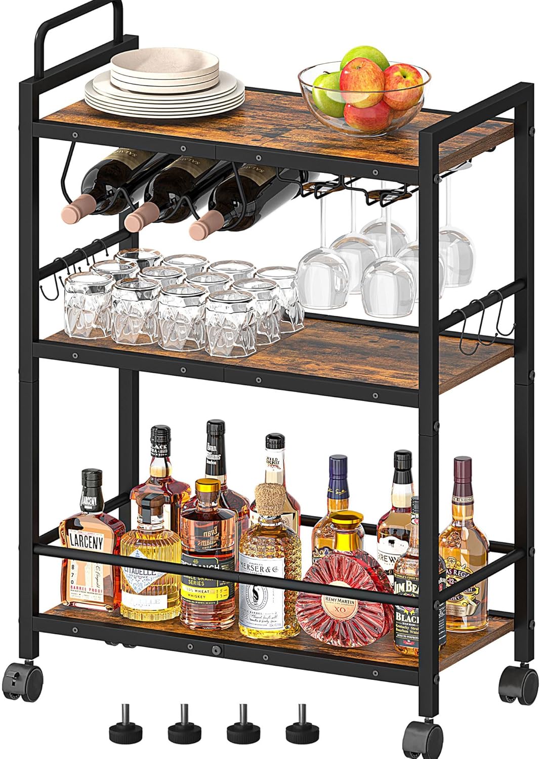 Mobile Wine & Drink Cart with Stylish Storage