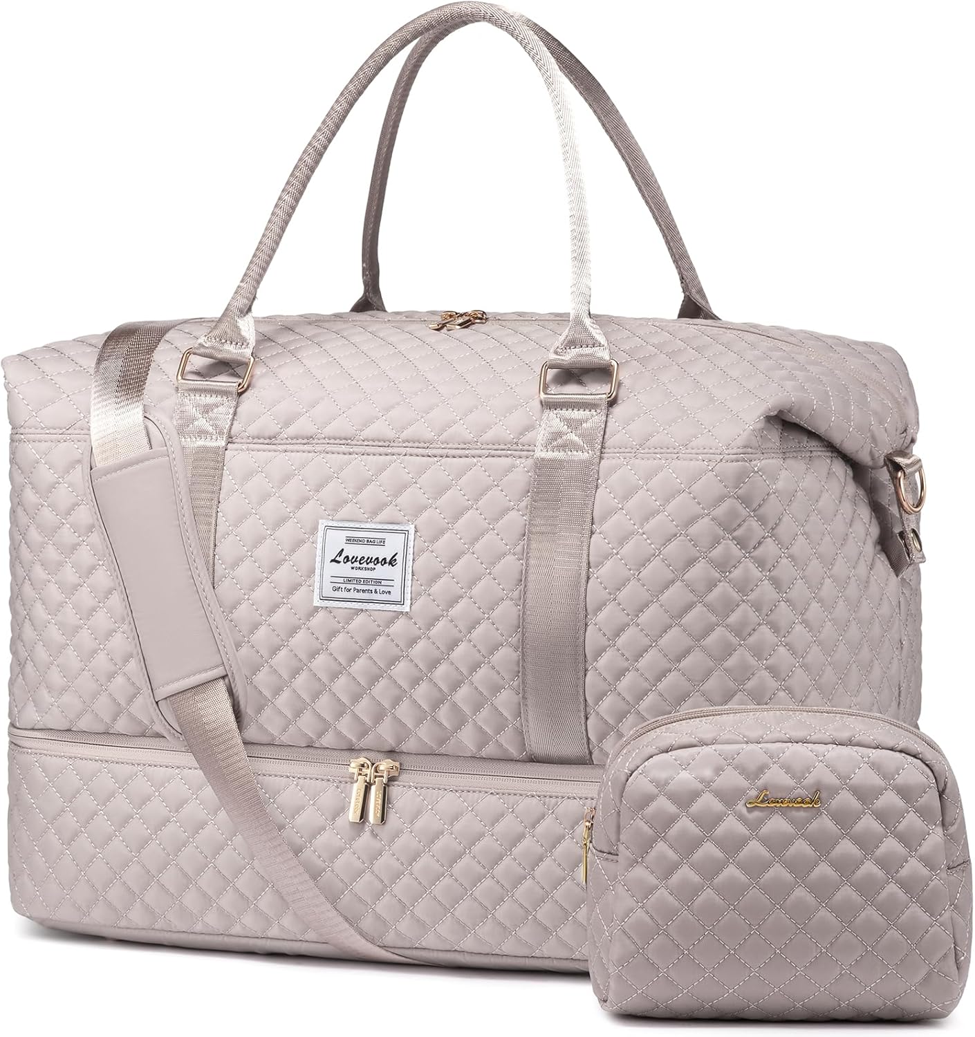 LOVEVOOK Travel Duffle Bag with Shoe Compartment for Women