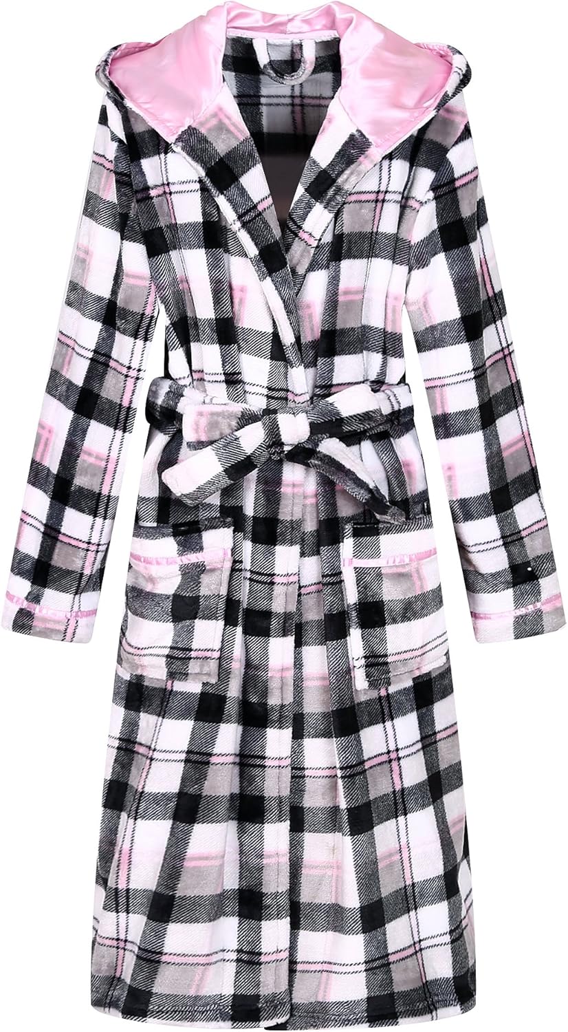 Richie House Women's Plush Soft Warm Fleece Bathrobe Robe RH1591