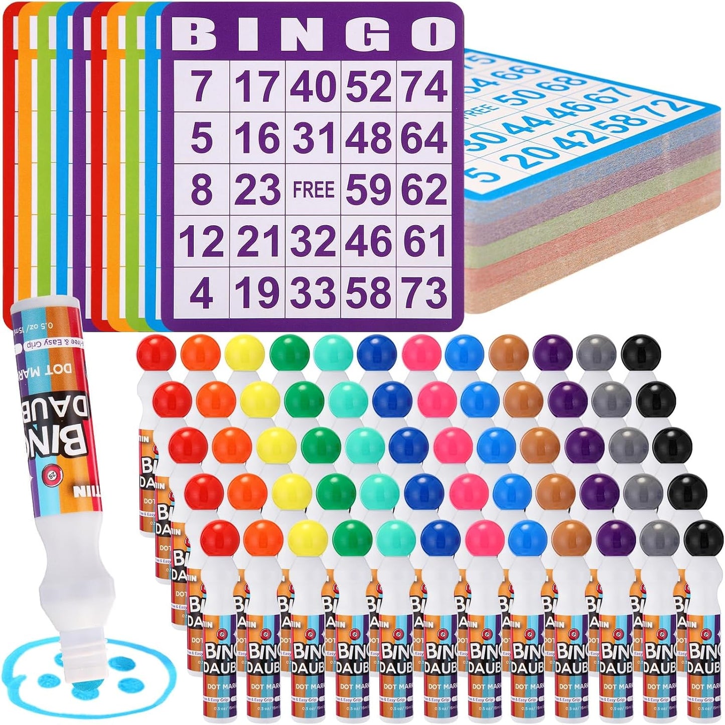 Bingo Game Cards and Daubers Set for Family Gatherings Fun