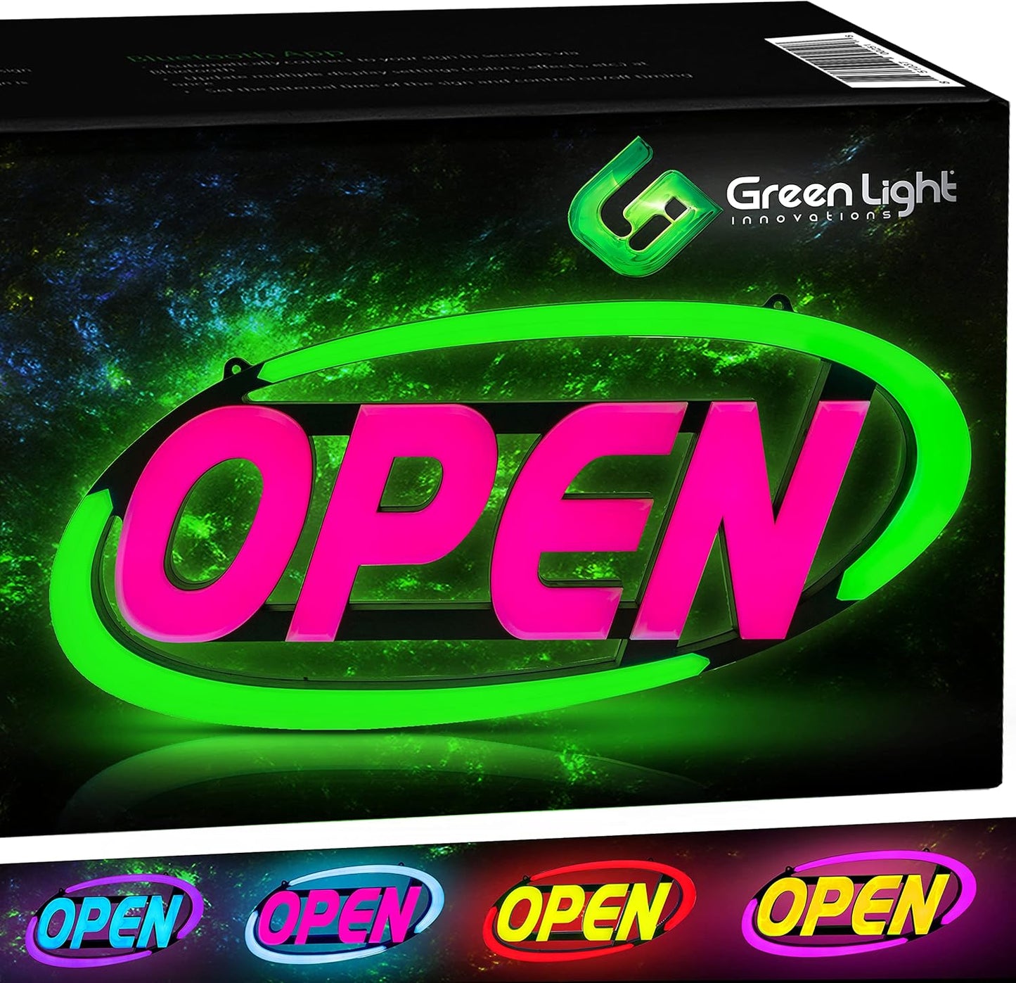 SuperBright LED Open Sign with 64 Color Combos for Business