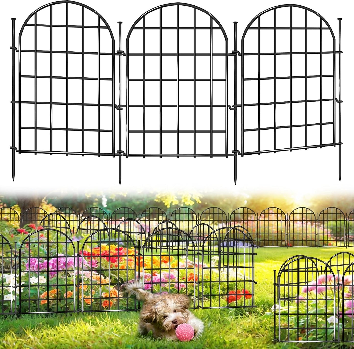 32.5 ft Garden Fence with 30 Panels for Animal Barrier Protection