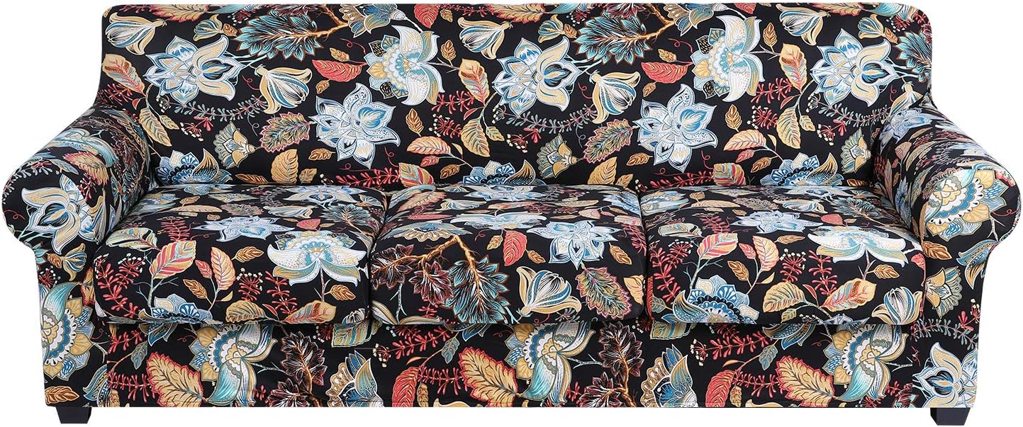 Floral Pattern Couch Cover by hyha - Stretch Slipcovers for Sofa
