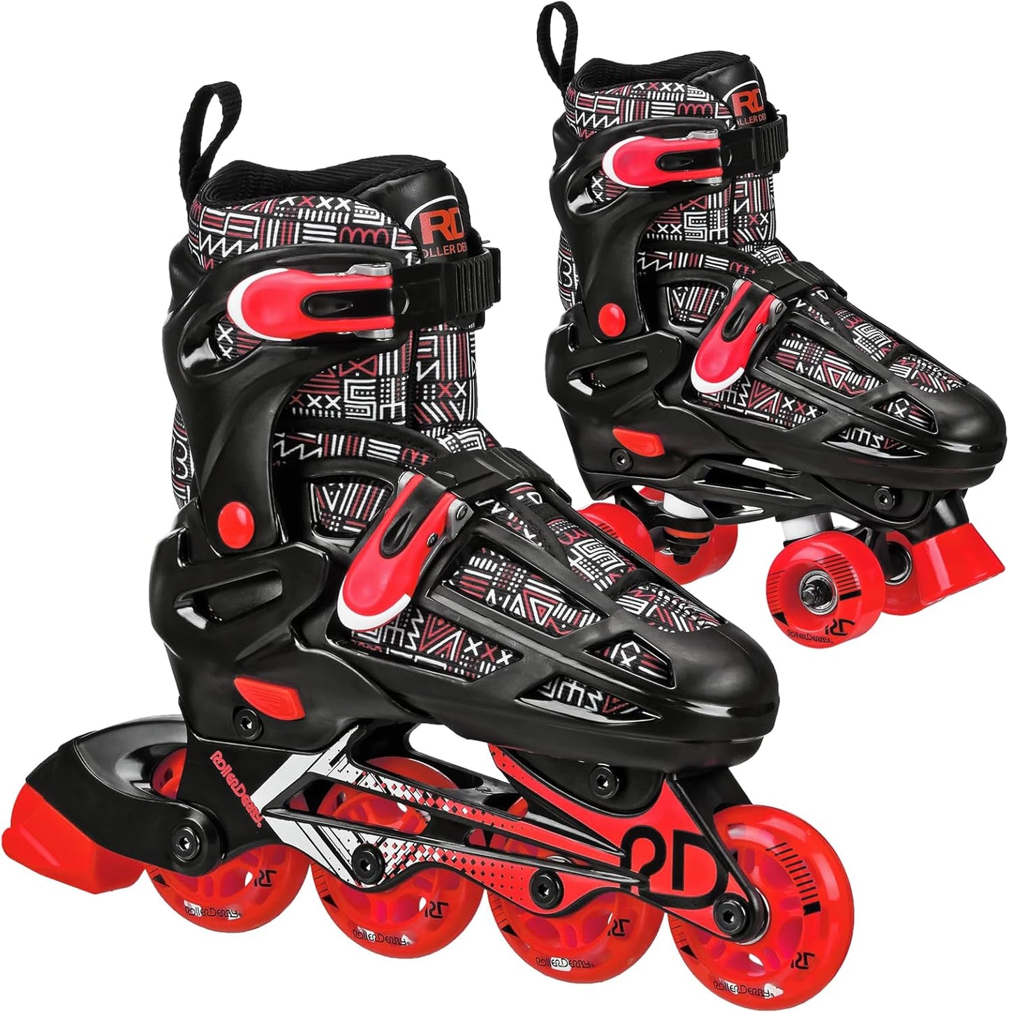 Roller Derby Falcon 2-in-1 Combo Skates for Kids, Adjustable Fit