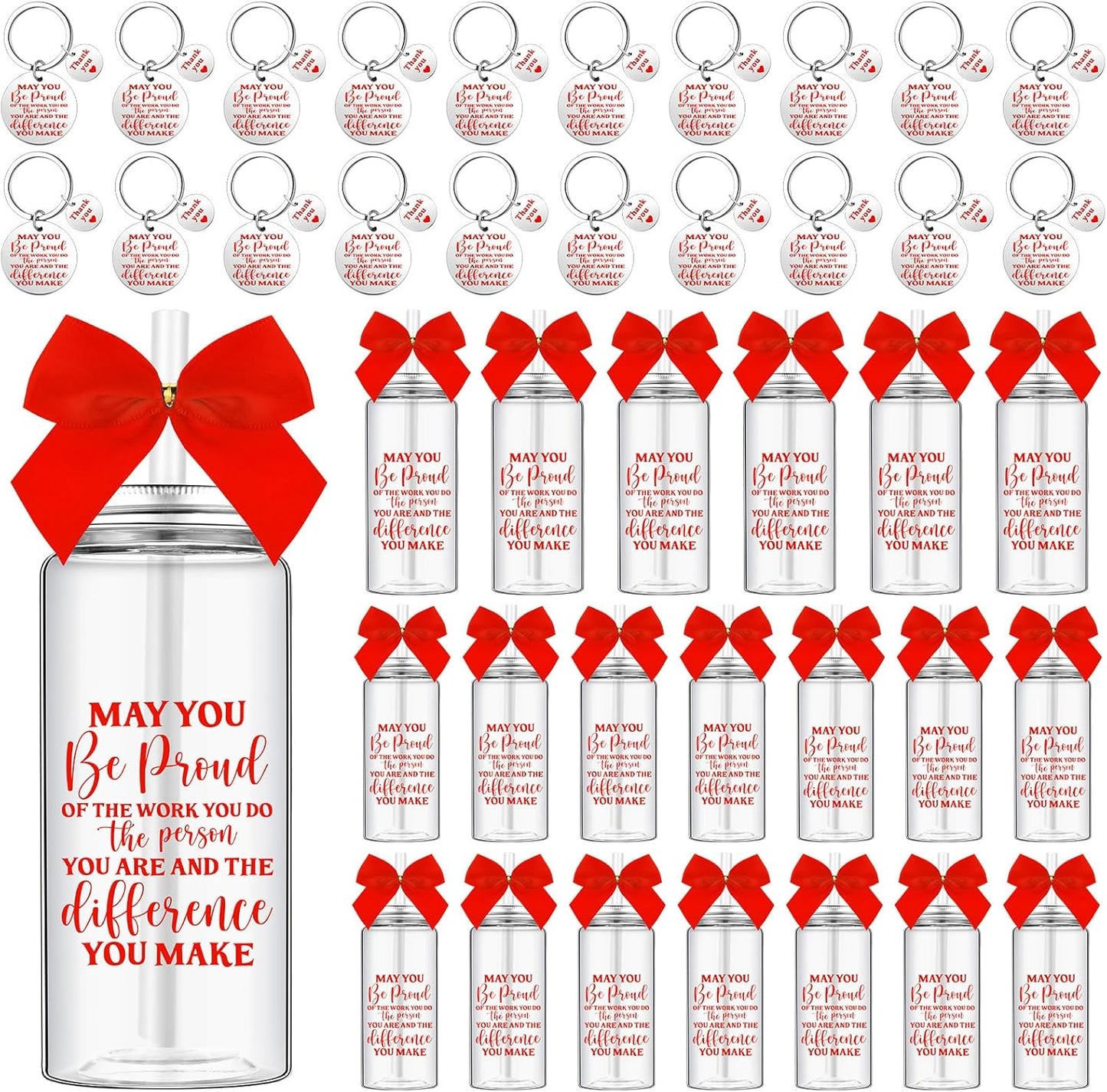 Employee Appreciation Gifts Bulk Set with Inspirational Keychains
