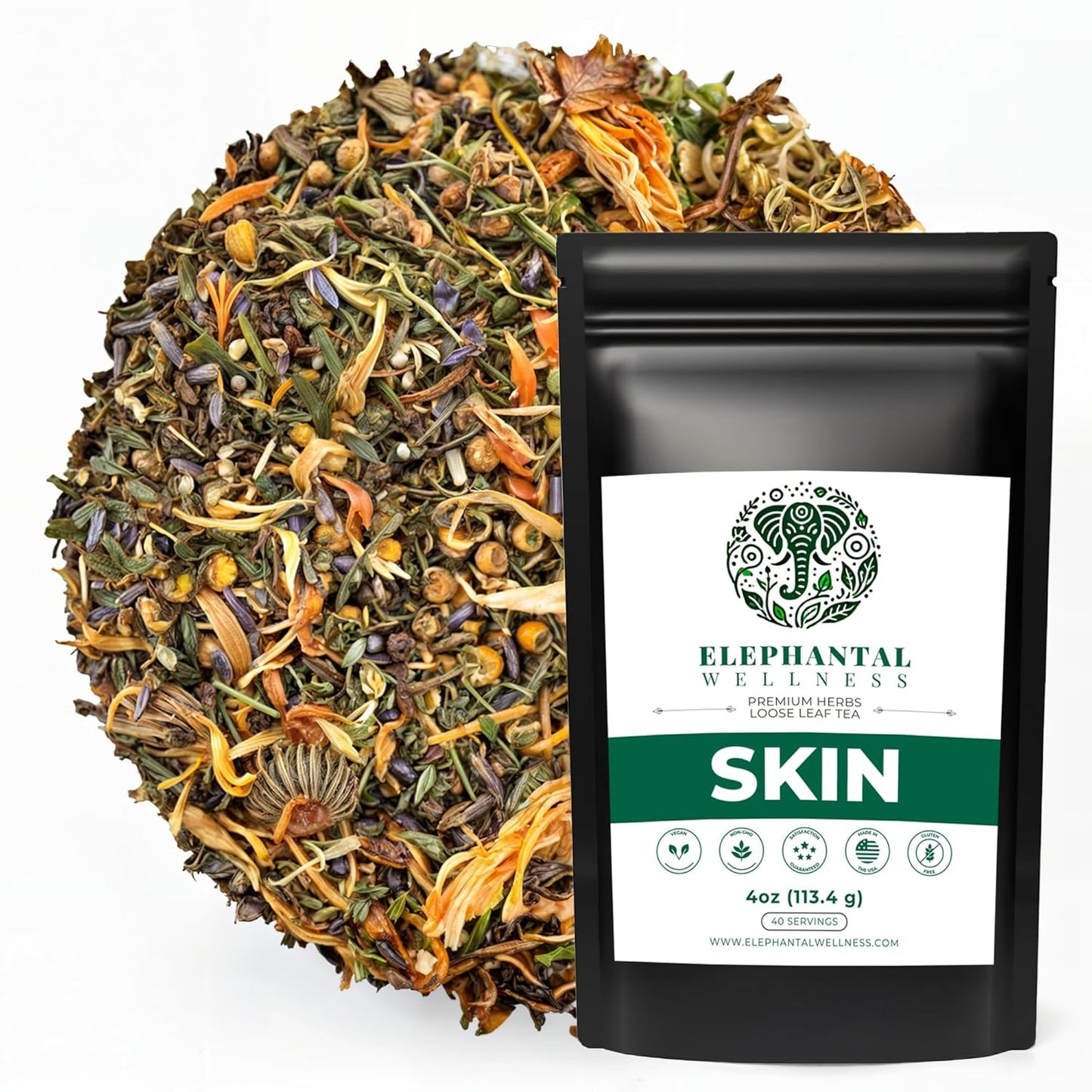 Elephantal Wellness Premium Skin Herbal Tea for Radiance Support