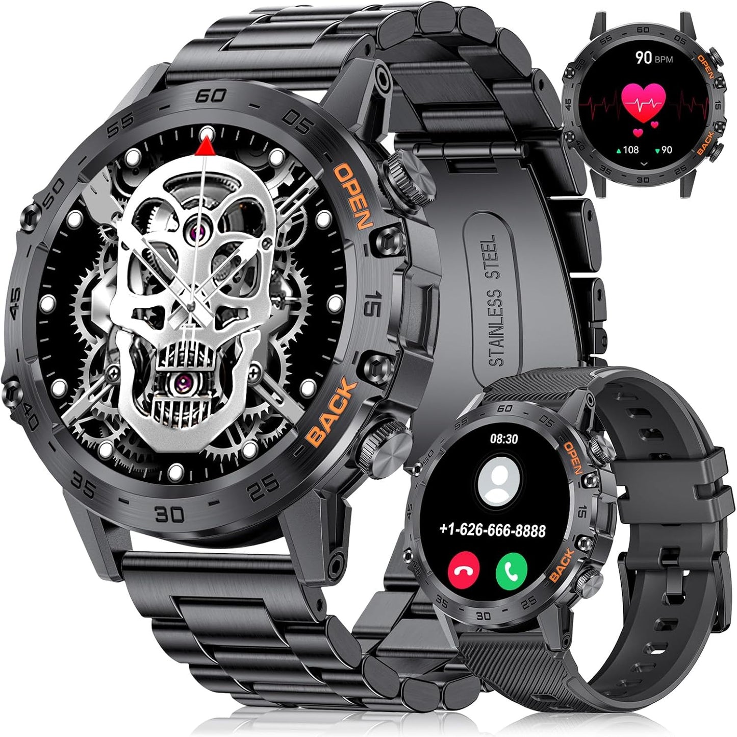 FOXBOX Military Smart Watch - Answer Calls, Monitor Health, Waterproof