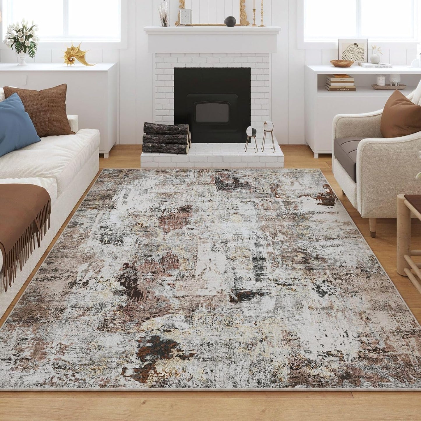 Rugcomf Modern Abstract Washable Rugs for Any Room Decor