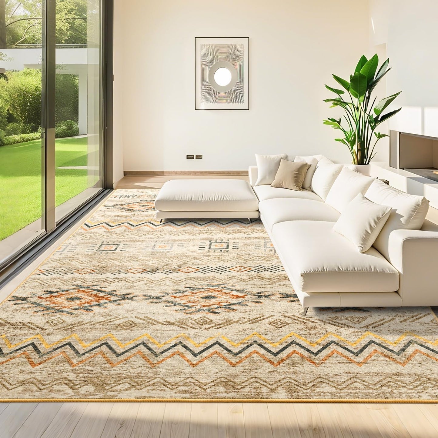 Boho Area Rug for Living Room Soft Large Indoor Floor Rug