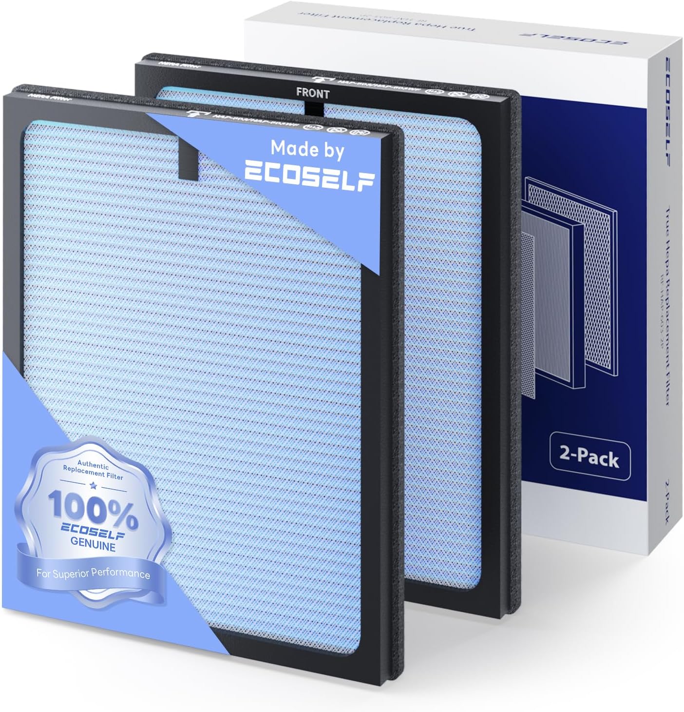 Genuine ECOSELF HAP603 Air Purifier Replacement Filter, 2 Pack