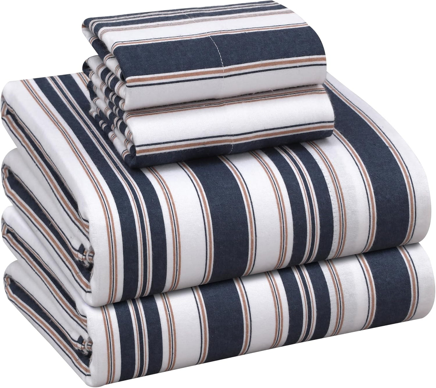 RUVANTI Flannel Sheets Full Size Set for Cozy All Seasons Comfort