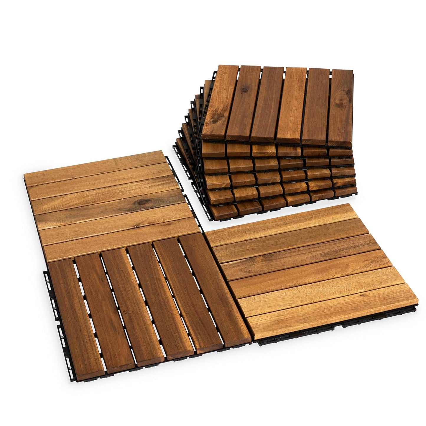 Acacia Wood Flooring Interlocking Deck Tiles for Stylish Patios