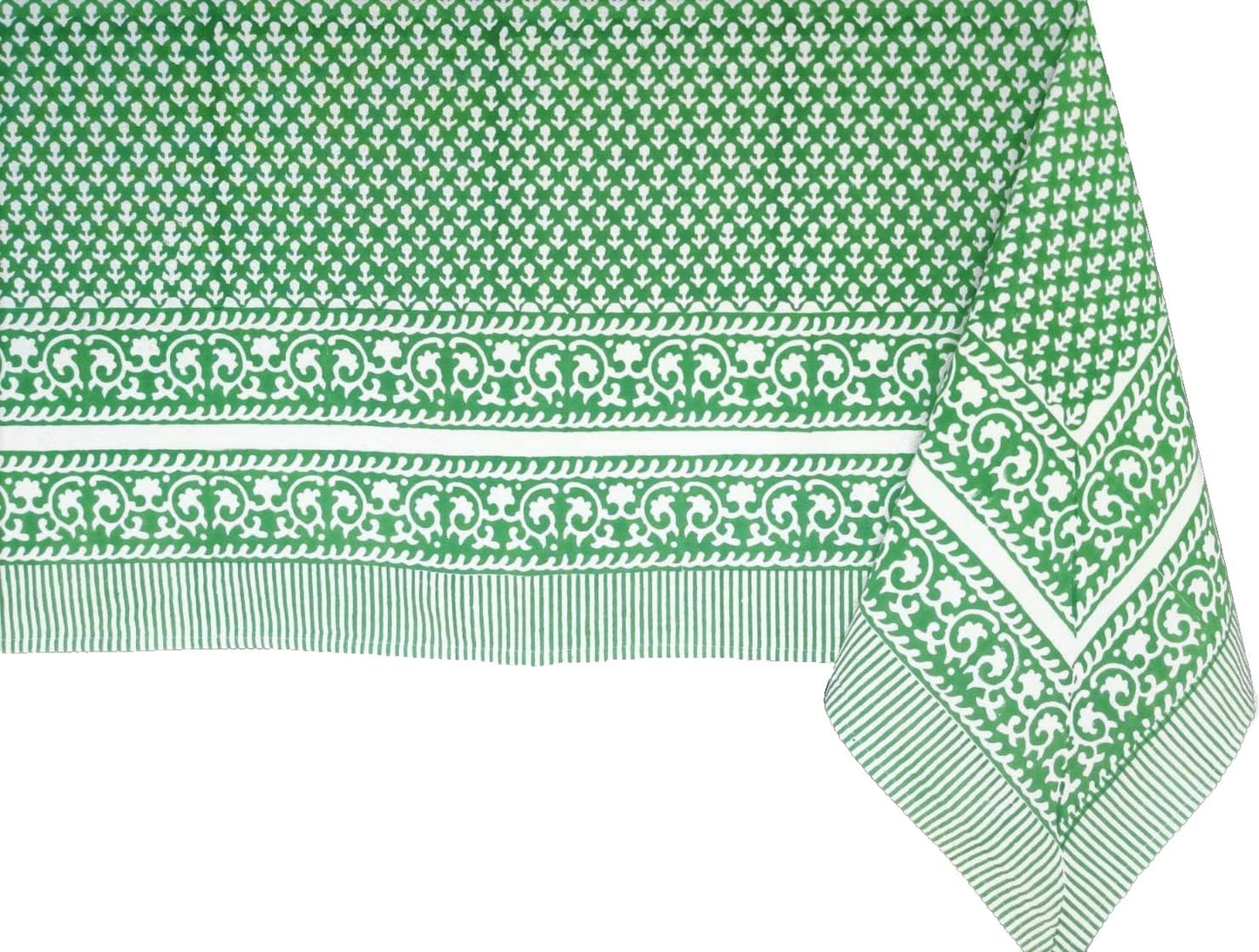 Queen Green 100% Cotton Tablecloth for Elegant Dining Events