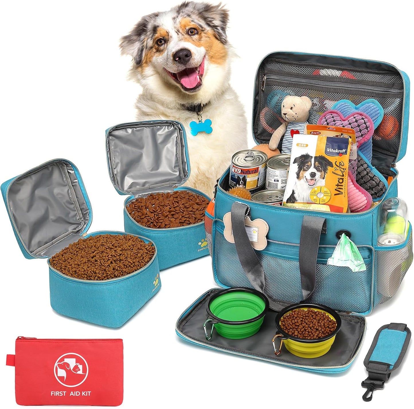 Dog Travel Bag for Weekend Trips with Multi-Function Pockets
