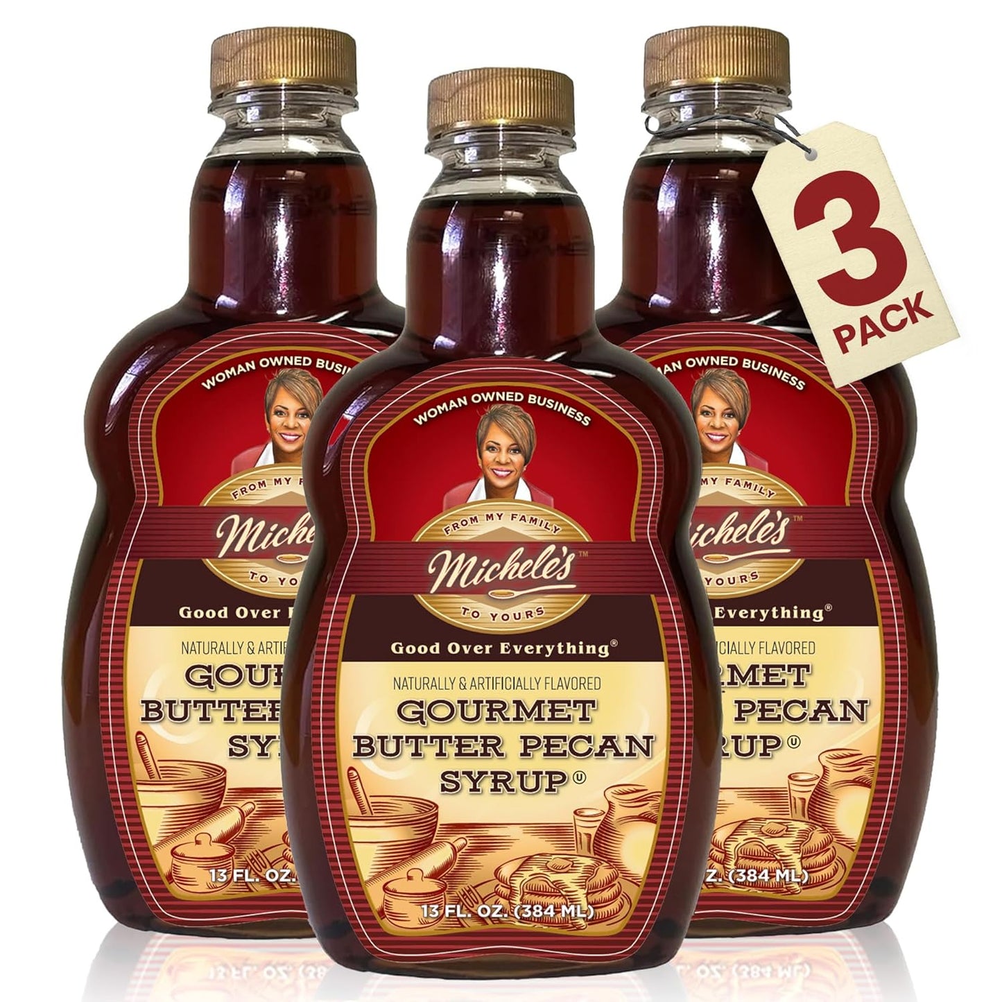Micheles Gourmet Butter Pecan Syrup 3-Pack for Every Dish