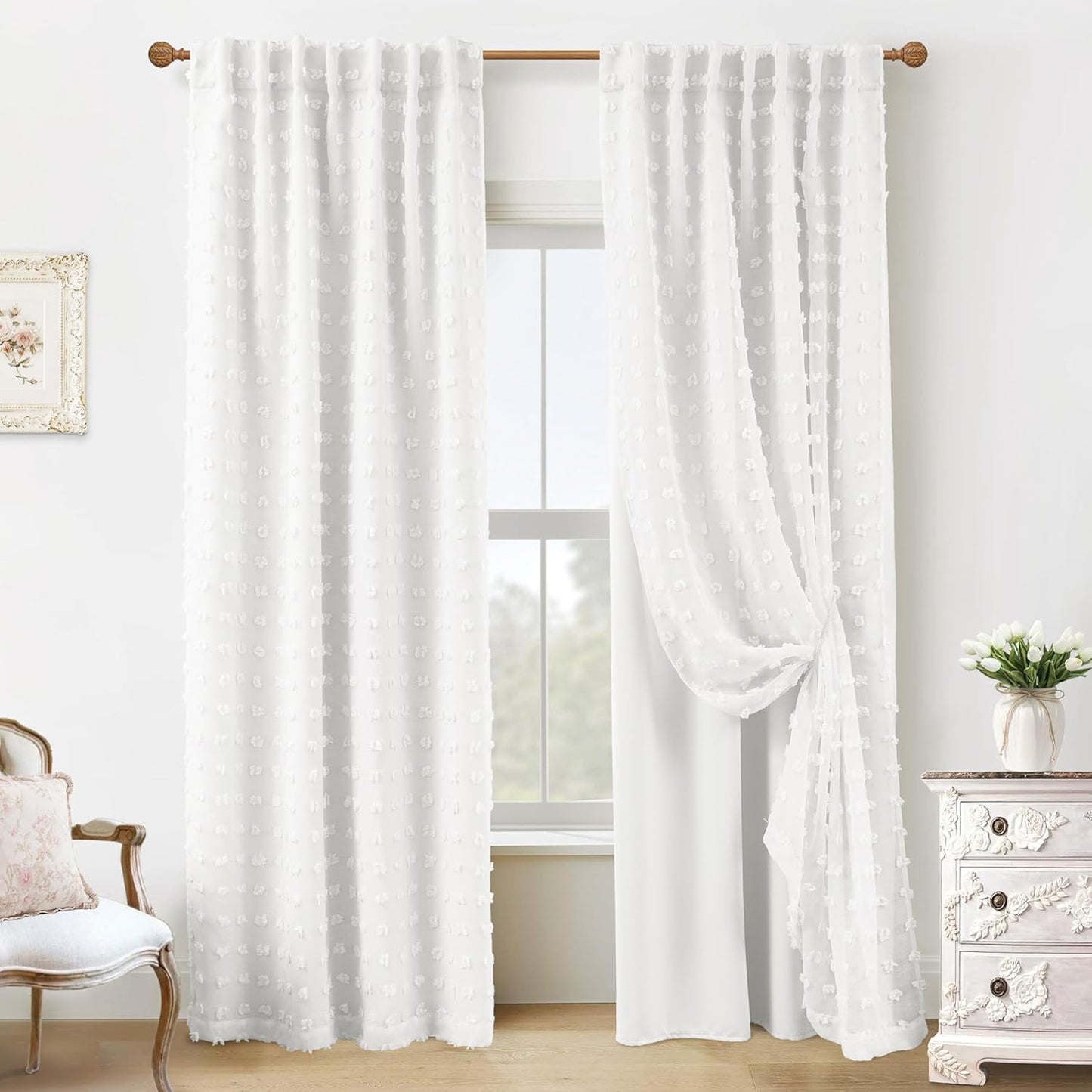 Elegant White Blackout Pleated Ruffle Curtains for Cozy Look