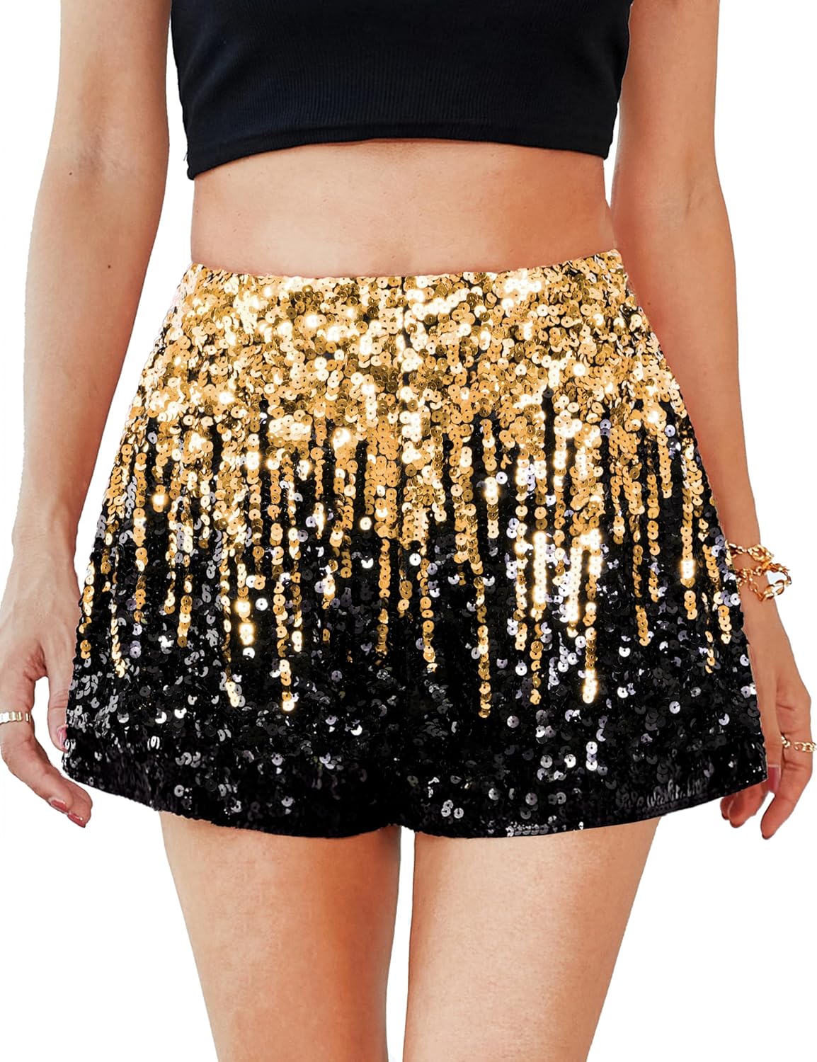 High Waisted Sequin Shorts for Sparkly Night Out Parties