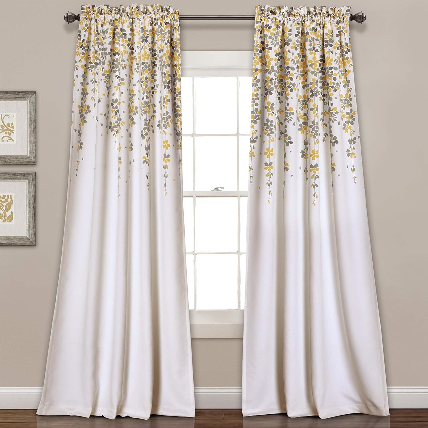 Chic Floral Curtain Panels Draping Elegance
