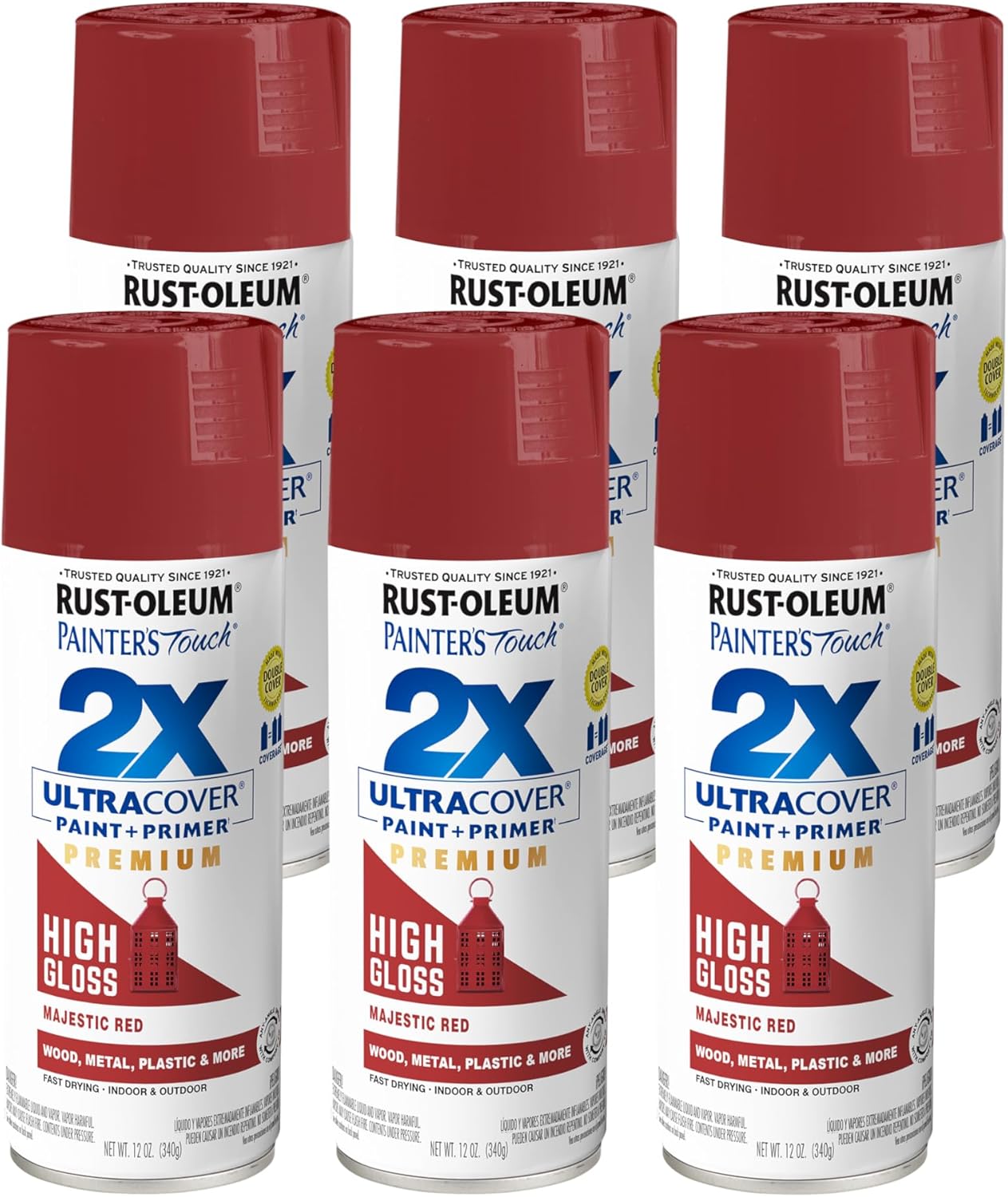 Rust-Oleum Painter's Touch 2X Ultra Cover Spray Paint, 6 Pack