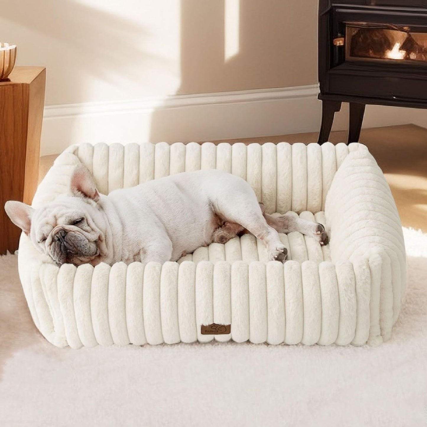 Bedsure Cute Dog Bed - Washable Orthopedic Pet Bed for Comfort