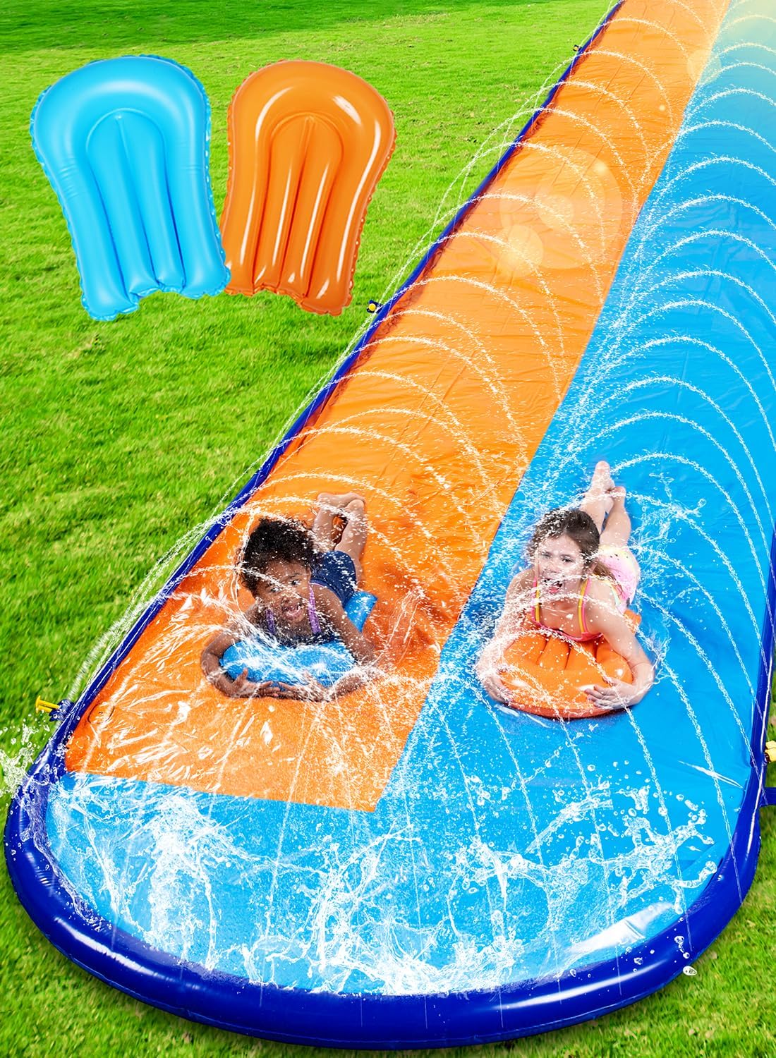 Sloosh 22.5FT Double Water Slides for Ultimate Summer Fun