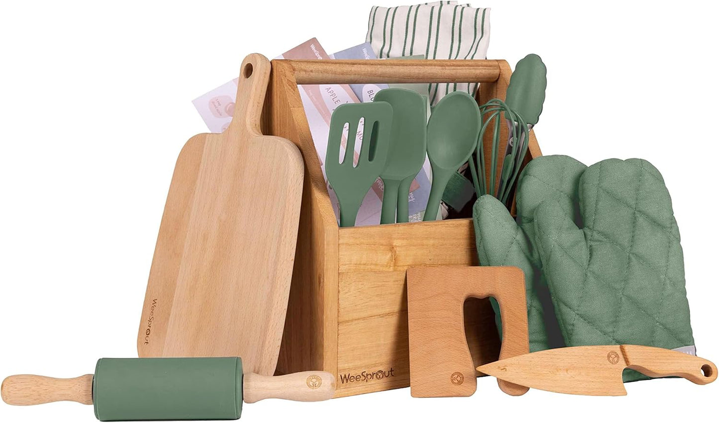 WeeSprout Little Chef Kids Cooking Set for Young Bakers