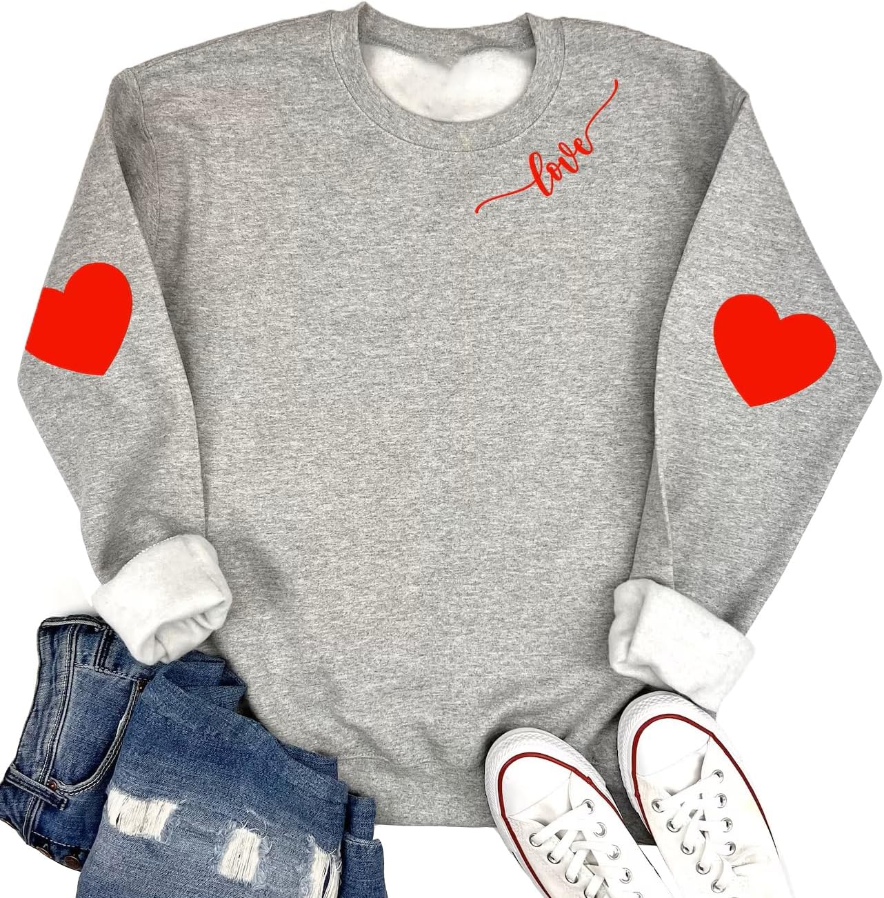 Cute Leopard Heart VDay Sweatshirt - Dahuiya