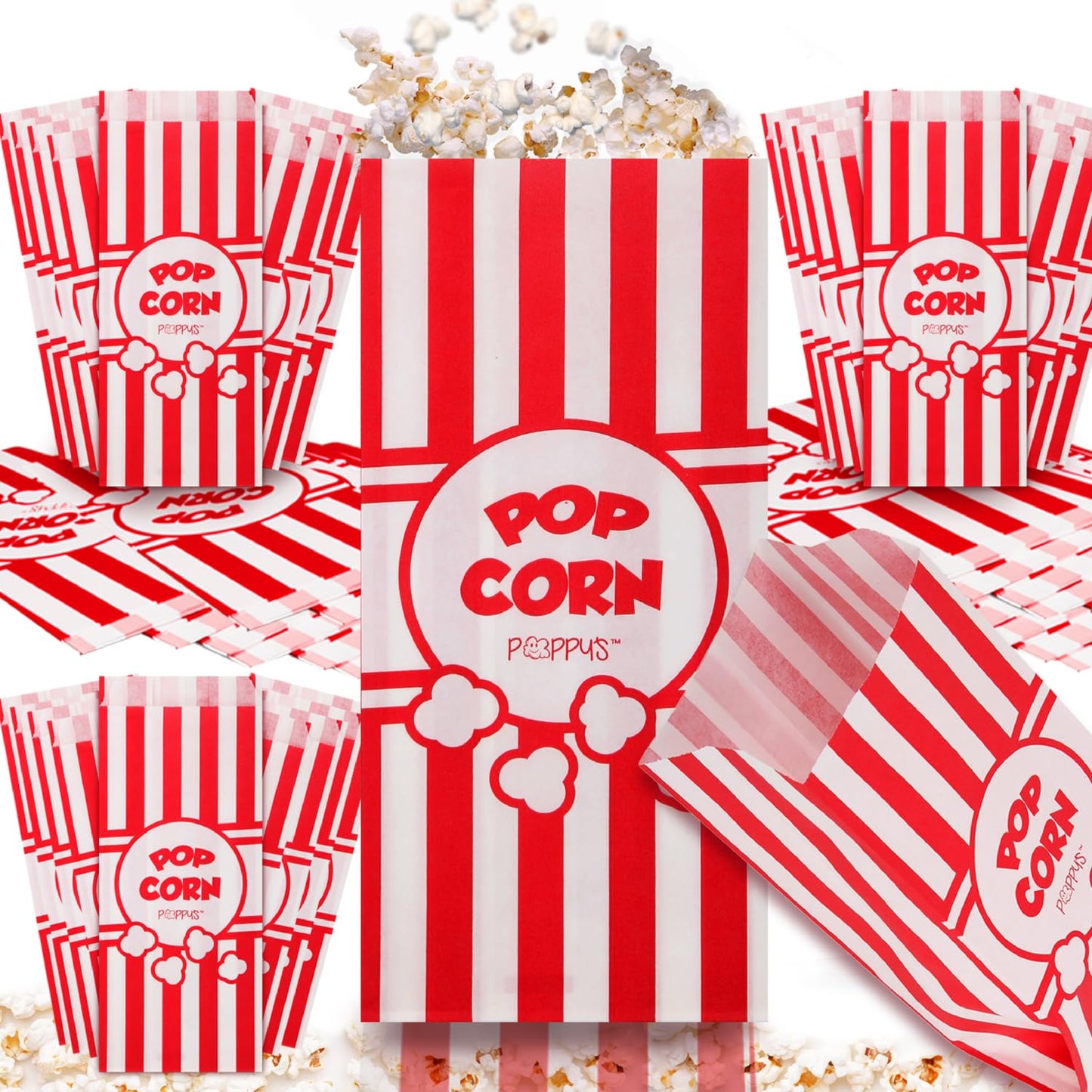 Poppy's Paper Popcorn Bags - Perfect for Movie Nights and Parties