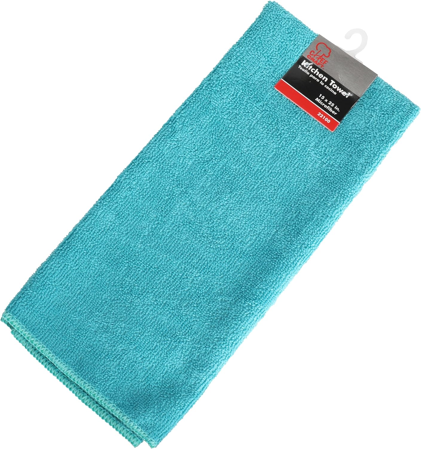 Chef Craft Teal Microfiber Towel - 15x25 Luxurious Absorbent