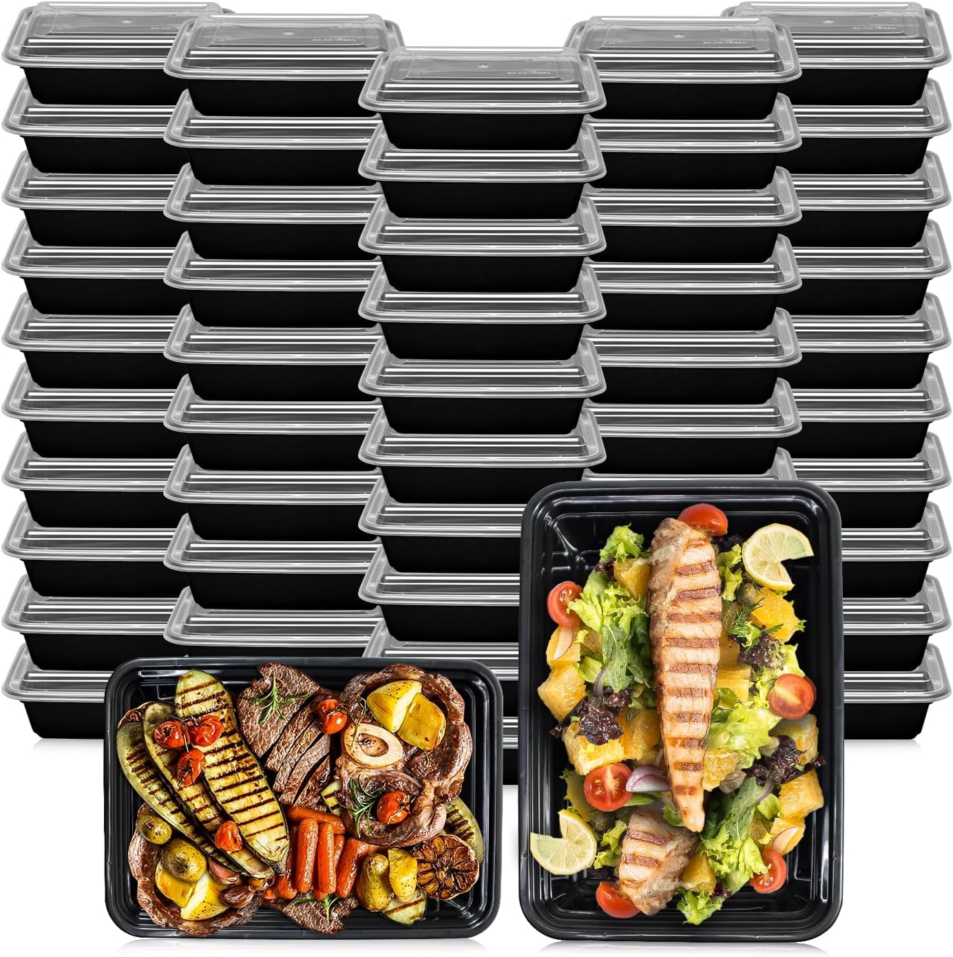 Klex 24 Oz Meal Prep Containers - 150 Sets for Food Storage