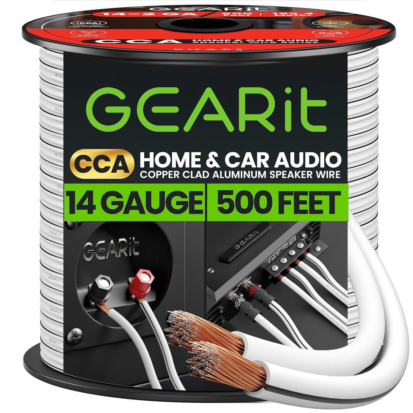 14AWG Speaker Wire for Home Theater and Car Speakers - 500 Feet