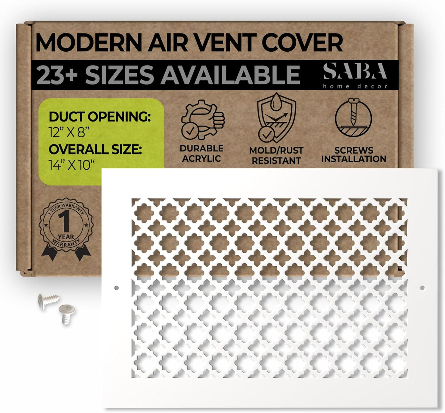 SABA Home Decor Air Vent Cover Grille - Stylish 8x12 Duct Cover