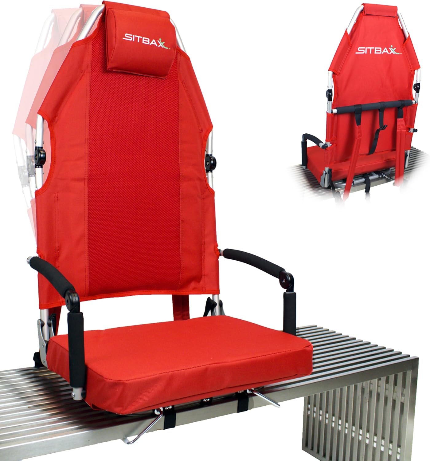 Padded Bleacher Seat with Full Back Support and 360 Swivel