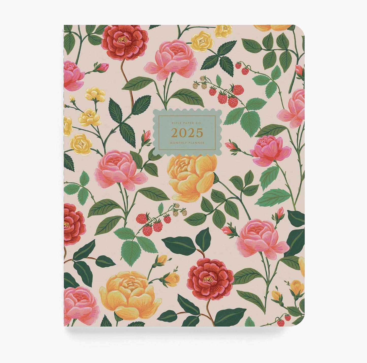2025 Rifle Paper Co. Canvas Planner | Lightweight 12-Month Appointment Notebook with Roses Pattern