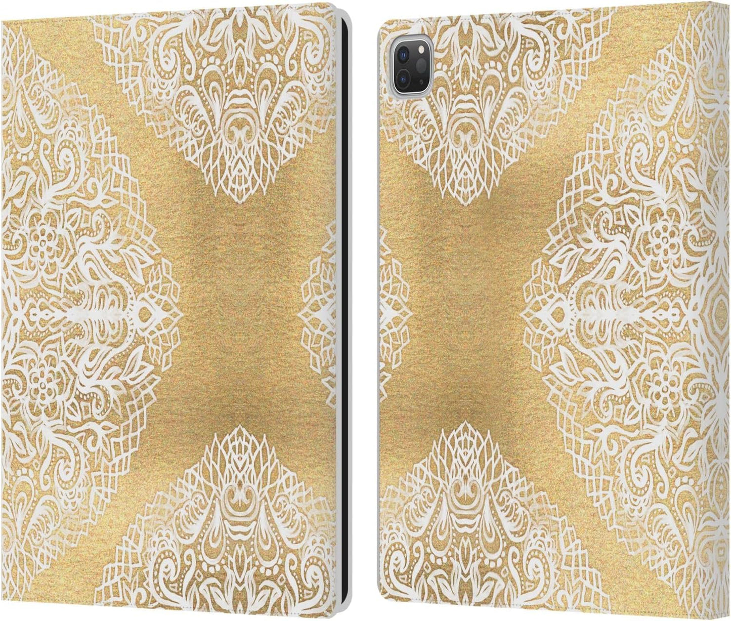 Micklyn Le Feuvre Floral Patterns Leather Wallet Case for iPad Pro