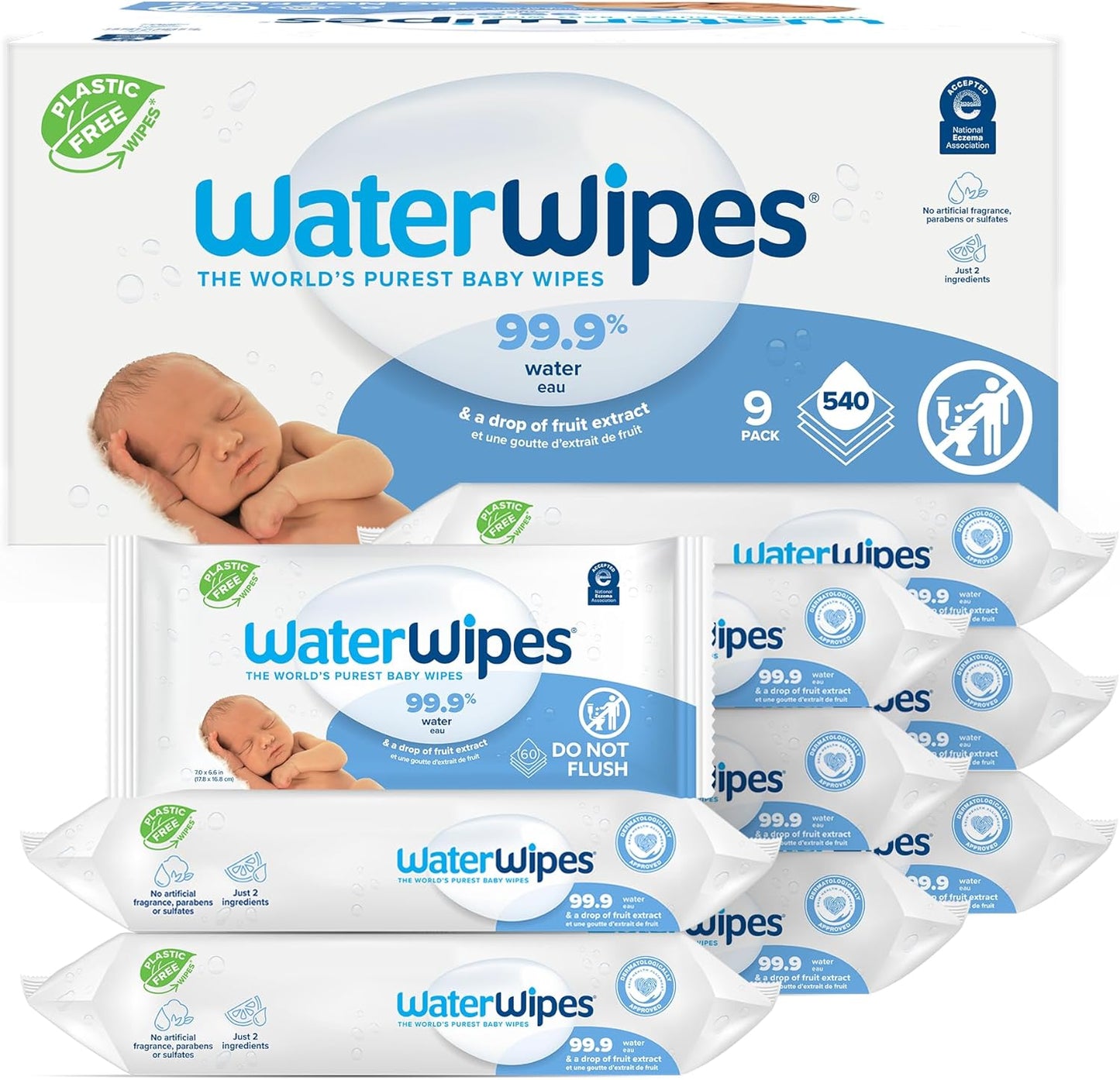 WaterWipes: 99.9% Water Baby Wipes, Hypoallergenic & Unscented