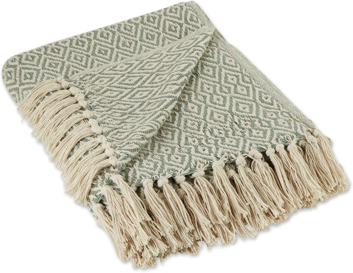 DII Rustic Farmhouse Double Diamond Woven Throw for Cozy Nights