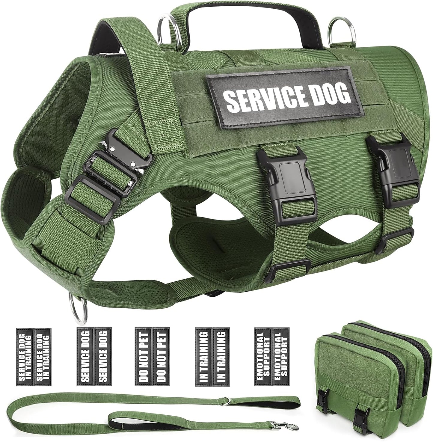 WINSEE Tactical Dog Harness with Leash for Large Breeds