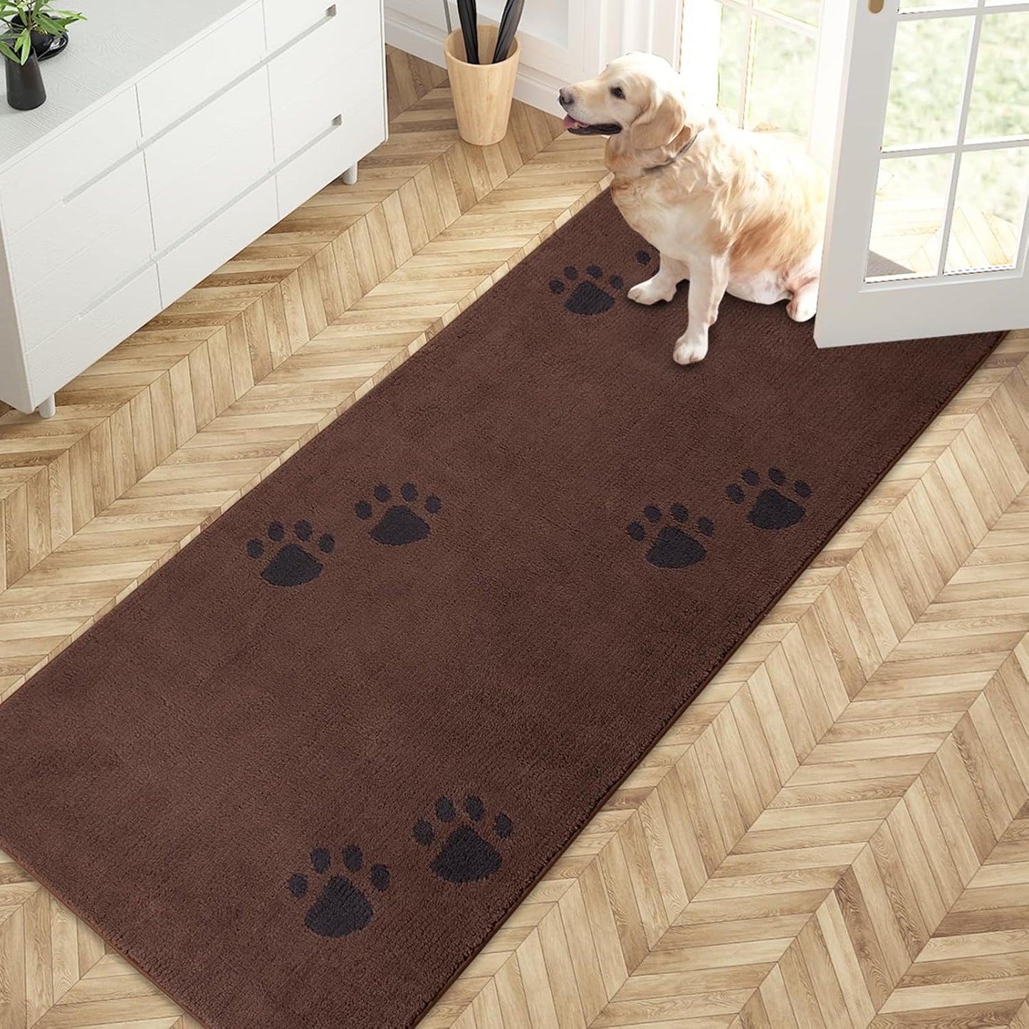 Dirt Trapping Door Mat 32in x 70in, Non-Skid Microfiber Rug