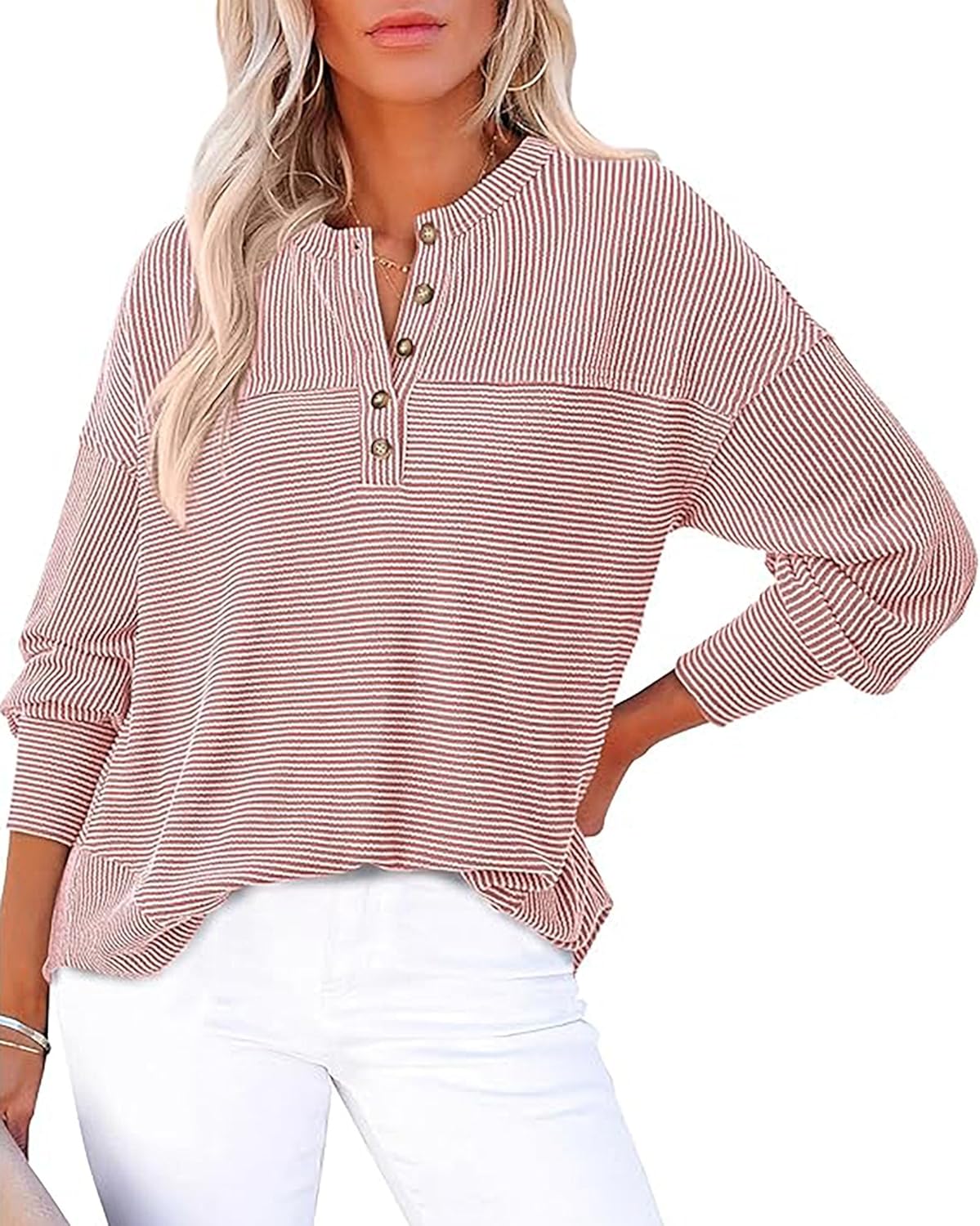 KIRUNDO Going Out Tops for Women: Stylish Henley Shirts 2025