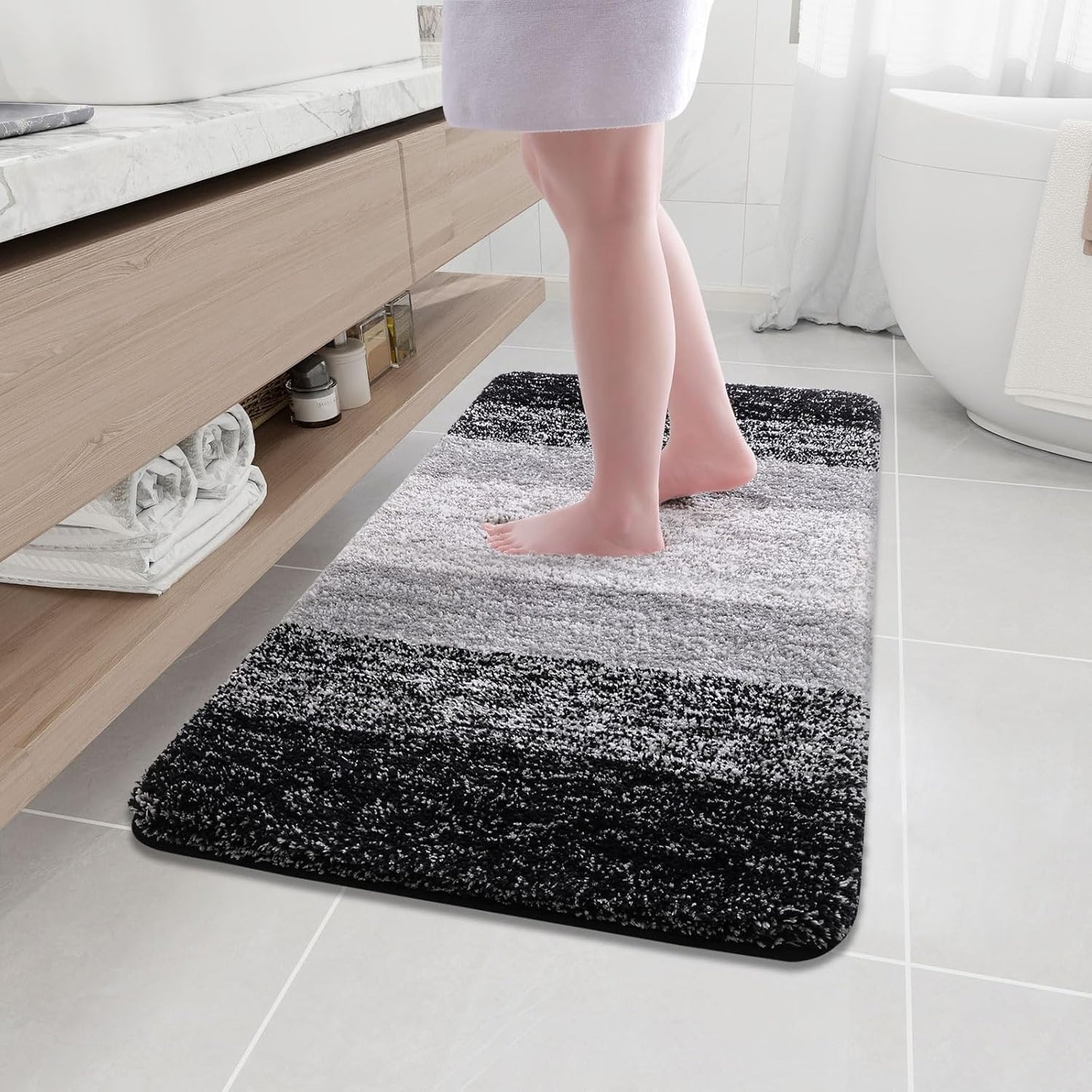 Arotive Microfiber Bathroom Rugs - Soft, Absorbent, Non-Slip