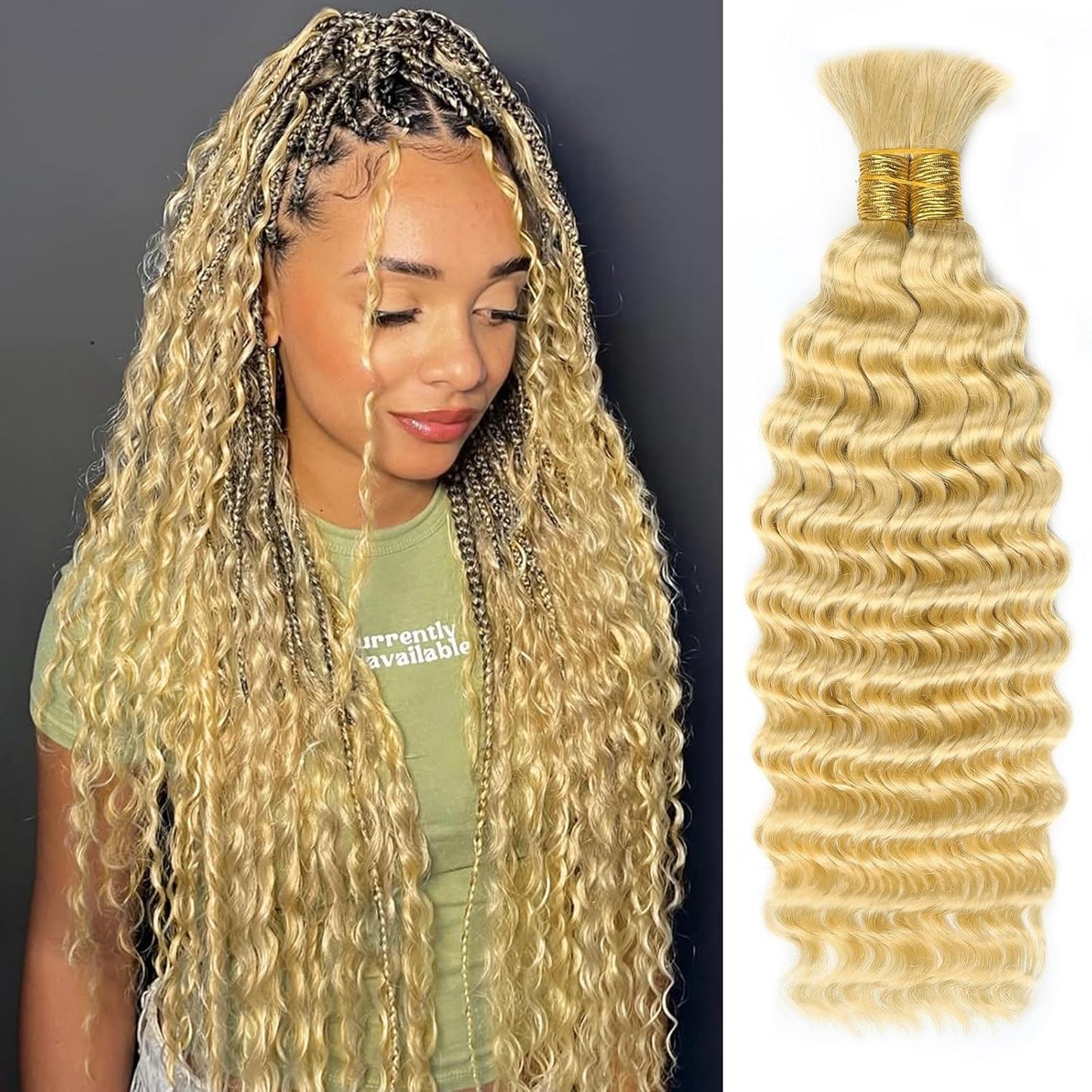 Human Braiding Hair 613 Blonde 22 Inch for Boho Knotless Styles